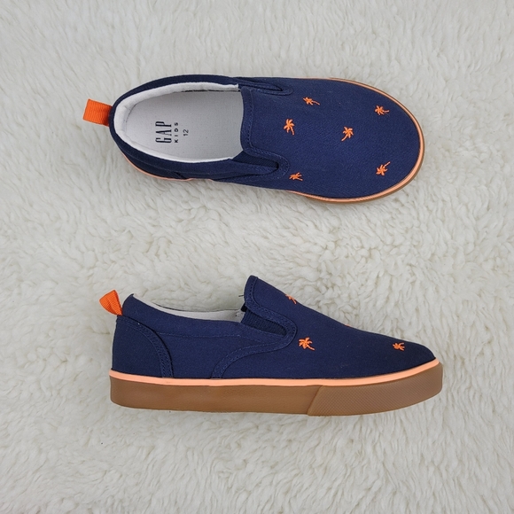 Gap Kids Embroidered Palm Trees Canvas Slip On Shoes Sz 12 - Picture 12 of 12